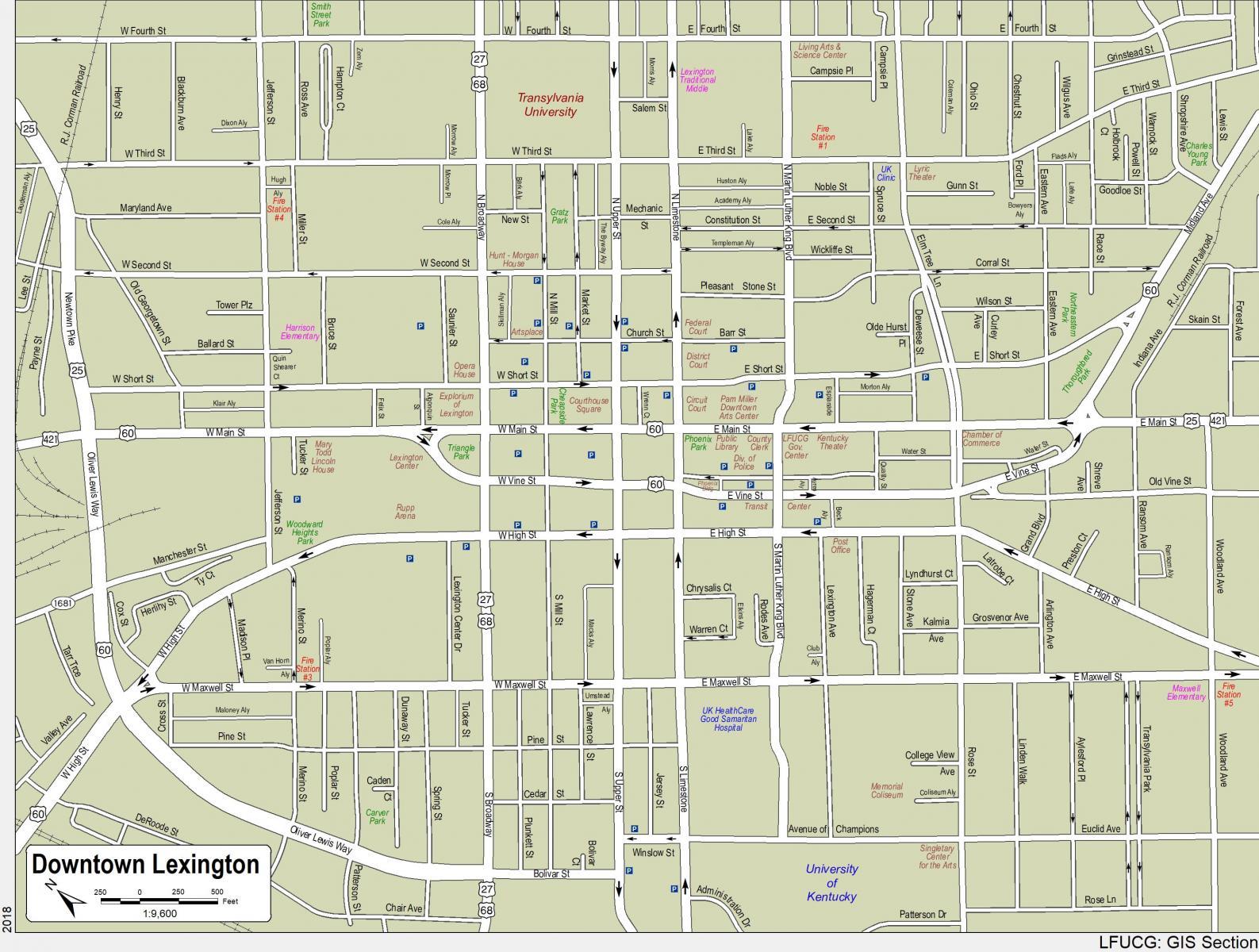 Image of Map of Downtown Lexington