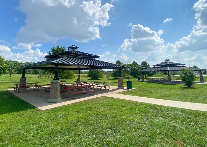 Covered rental pavilions at Masterson Station Park
