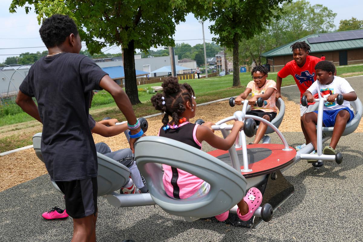 People playing on a playground